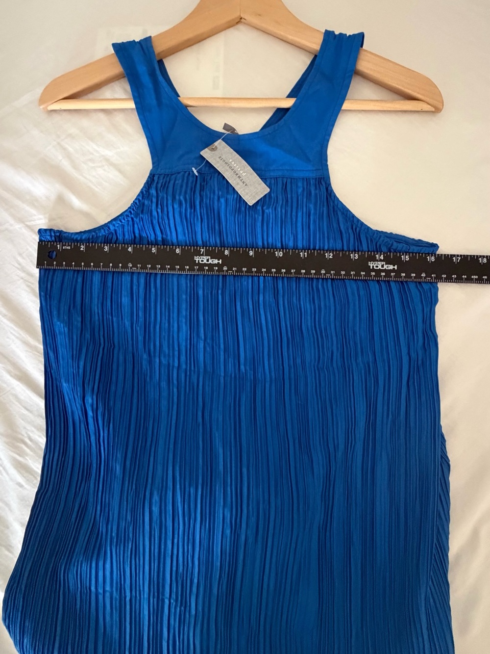 Anthropologie Electric Blue Pleated Maxi Dress - Picture 7 of 9